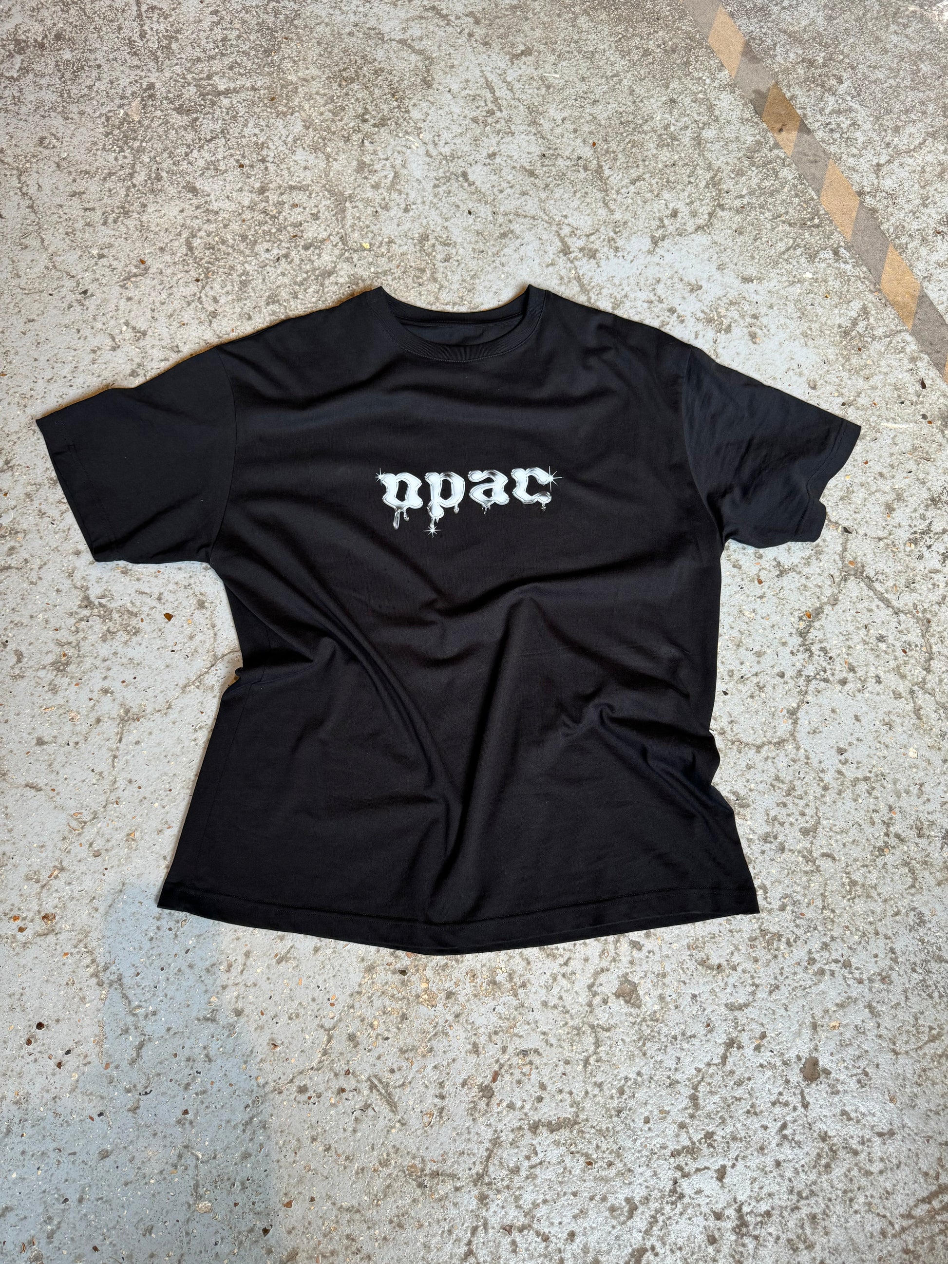 T-SHIRT NOIR CHROME - OPAC
