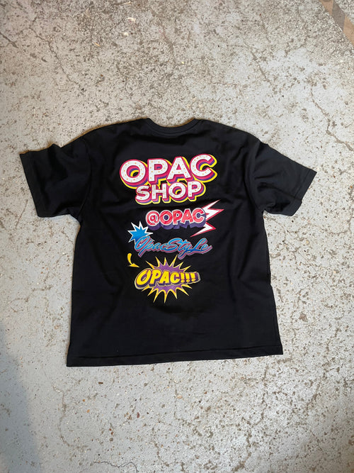 T-SHIRT NOIR 80'S VIBE - OPAC